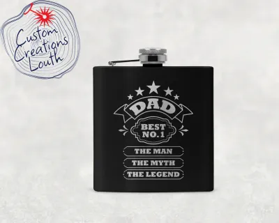 Hip Flask - Black Stainless Steel