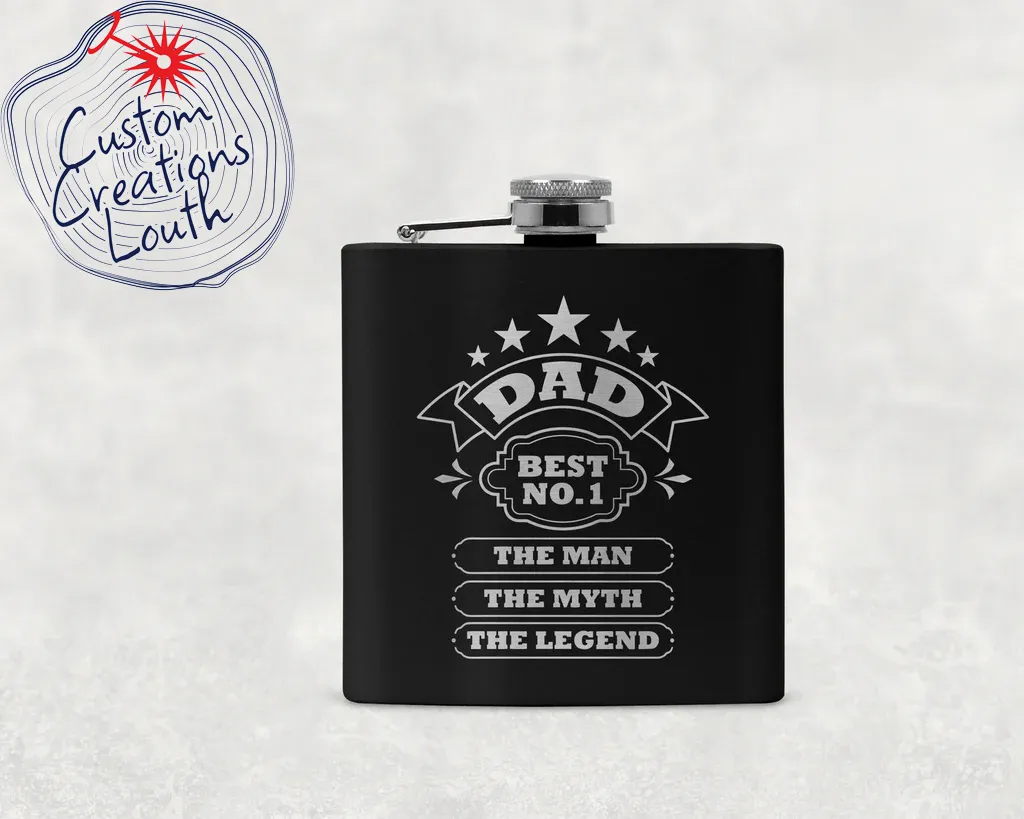 Engraved Hip Flask sets - Fathers Day Style 1