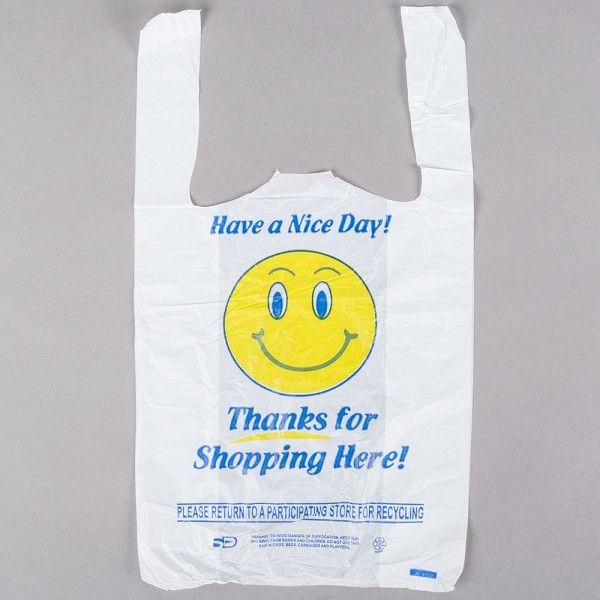 TSH36-2/ T-Shirt Bag Happy Face / Blue - 12X7X23 - 250/C **