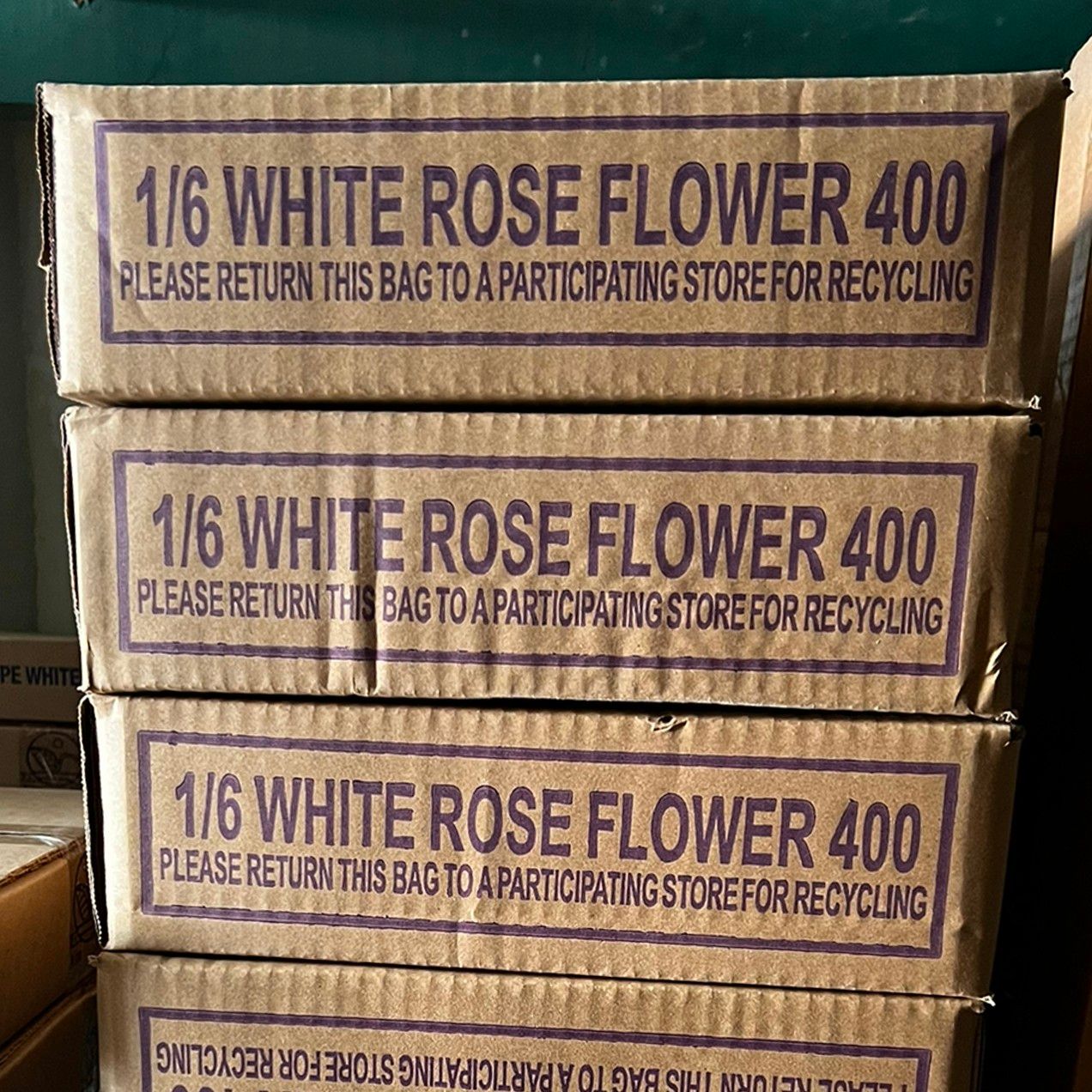 Thank You T-Shirt Bag 1/6 White/Flower/400/Case