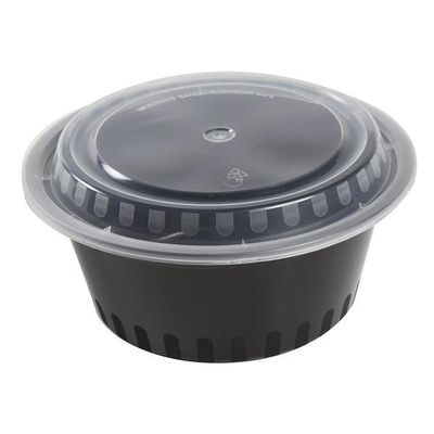 629/729 Black Circular Plastic Container 32oz w/ Lid * 外卖餐盒带盖