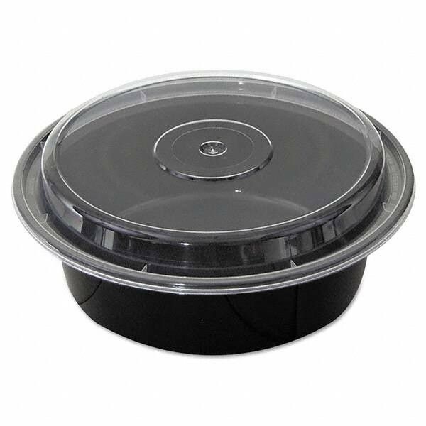 740 Black Oblong Plastic Container 40oz w/ Lid * 外卖餐盒带盖