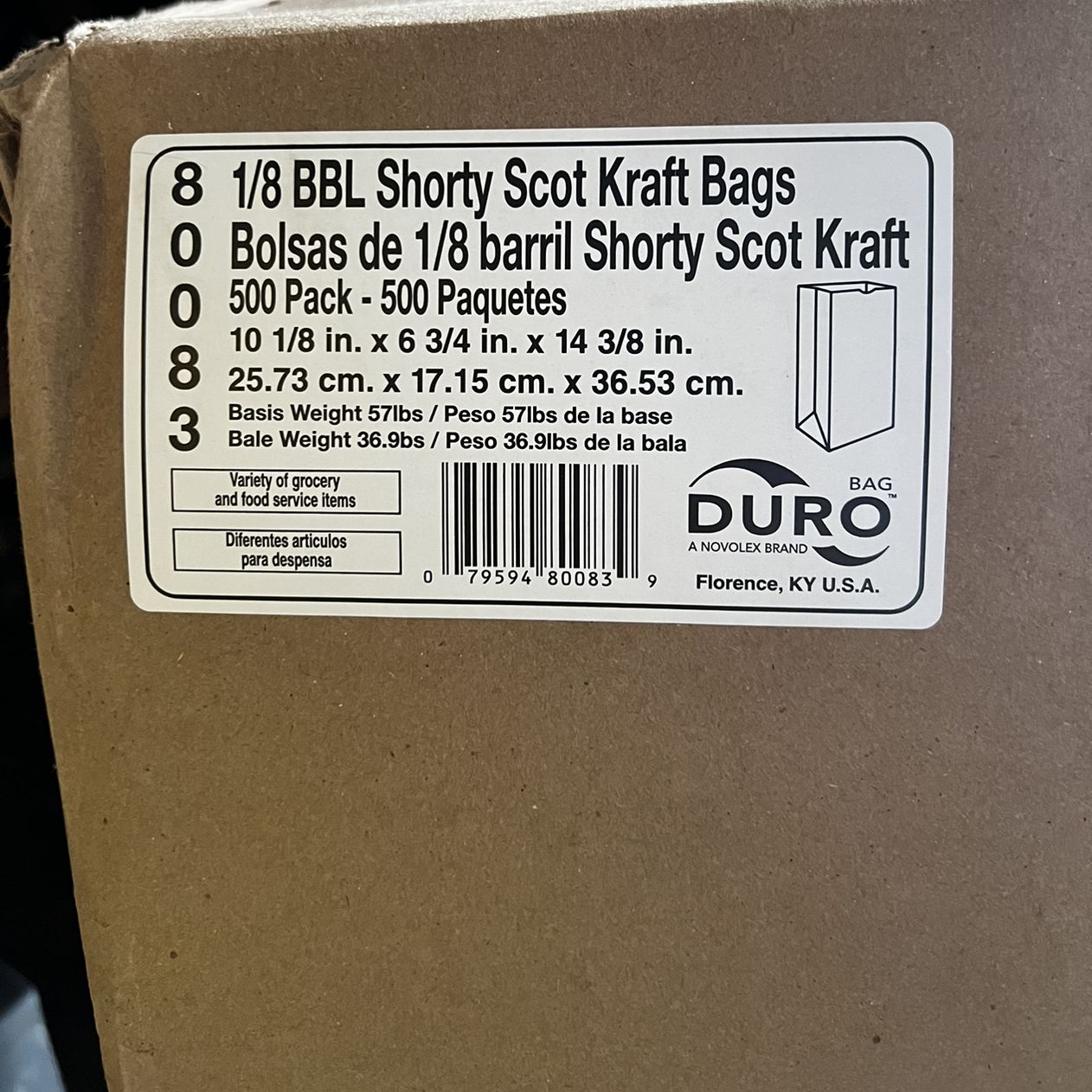 Kraft Paper Bag 1/8 HD 500/C *黄皮纸袋
