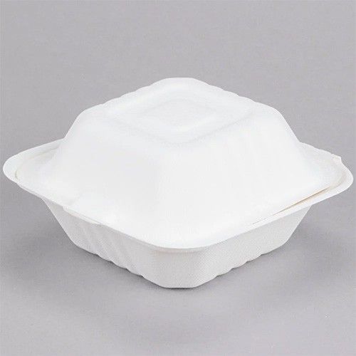 Sugarcane Fiber 6X6X3 Hinged Container 200/C