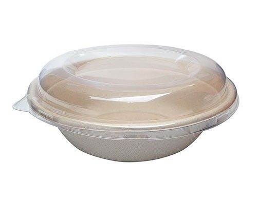 Clear Anti-fog Lids For Sugarcan 32 oz Round Brown Bowls