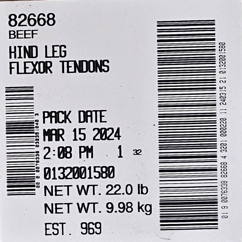 Beef Hind Leg Tendon Swift82668 *牛筋混筋（双/单）