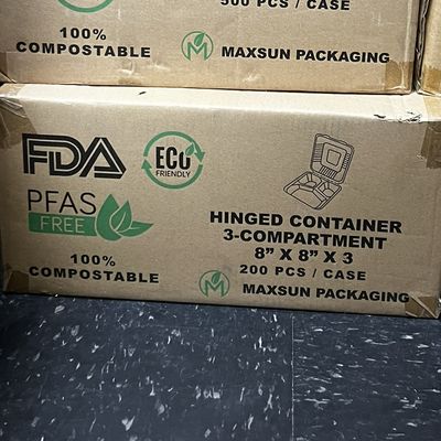 Sugarcane 8X8X3 Hinged Container 3-C 200/C