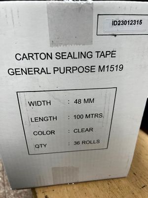 PACKING TAPE 2&quot; CLEAR 36/ROLL/CASE