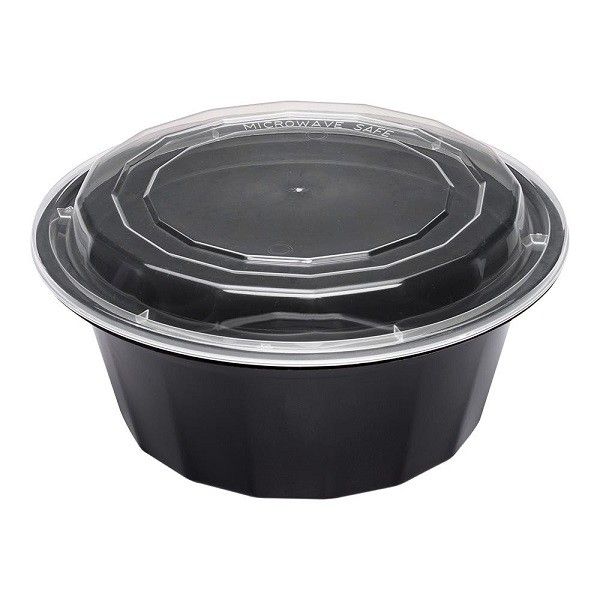 758 Black Plastic Take-Out Containesrs Circular 58oz