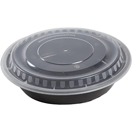 618/718 Black Plastic Take-Out Containes Circular 16oz