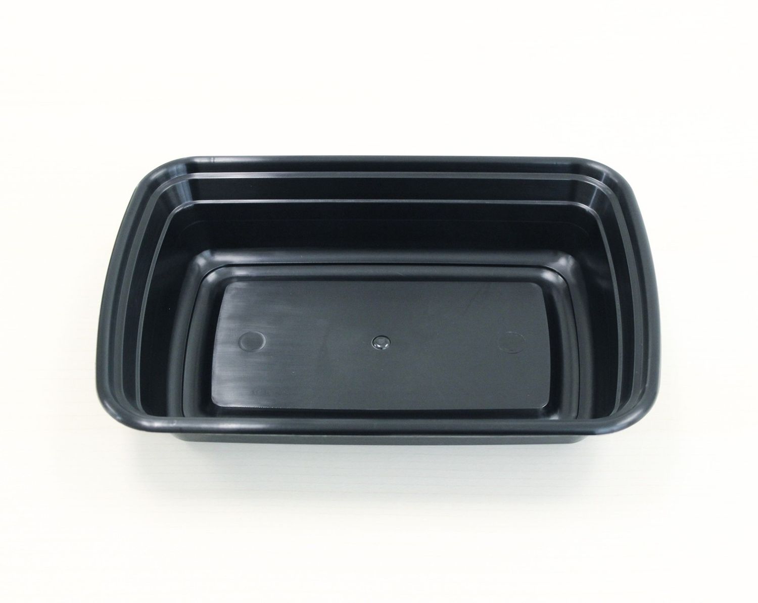 678B/878 Black Plastic Take-Out Containers Oblong 32oz