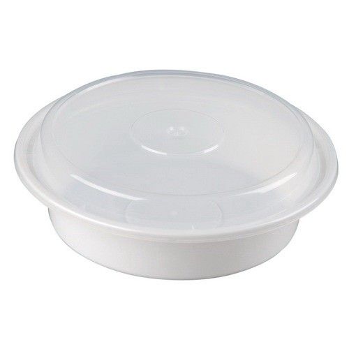 723/823 White Plastic Take-out Containers Circular 24oz