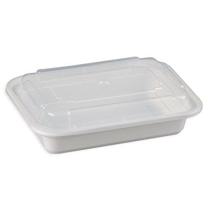 678/878 White Plastic Take-Out Containers Oblong 32oz