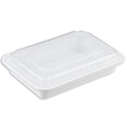 668/68 White Plastic Take-Out Containers Oblong 28oz