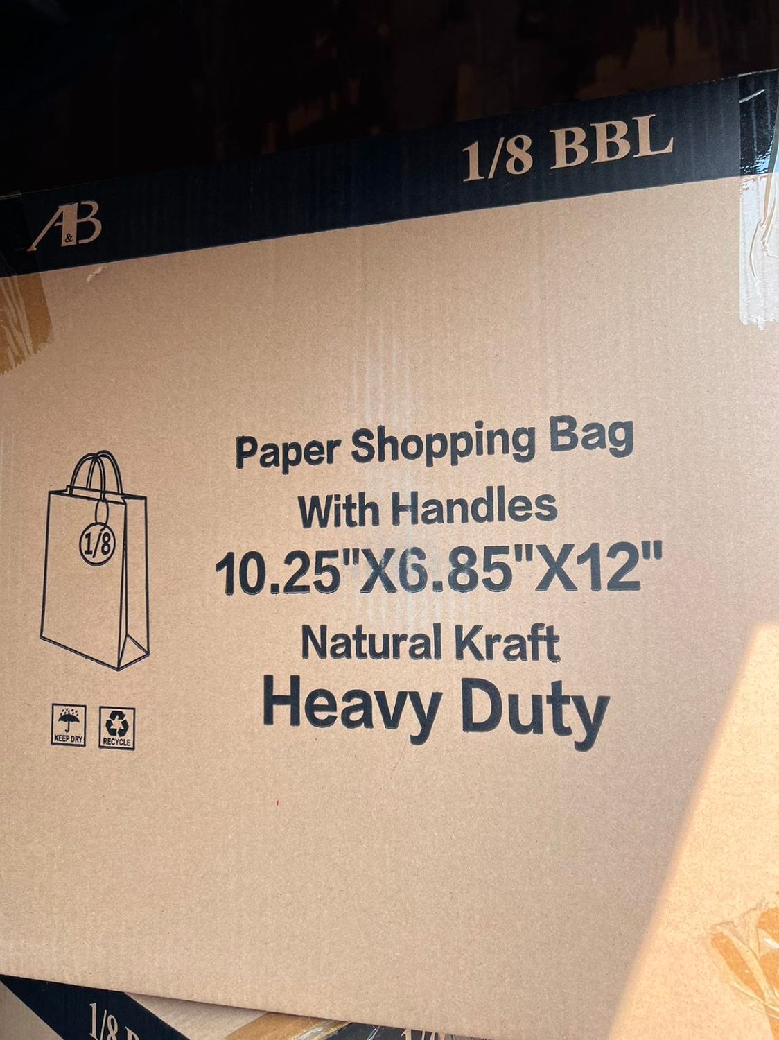 Kraft Paper Bag HD SP1/8 10.25X6.85X12 200/C