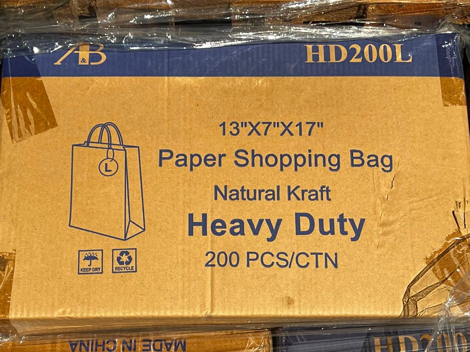 Kraft Paper Bag 13X7x17 Blank