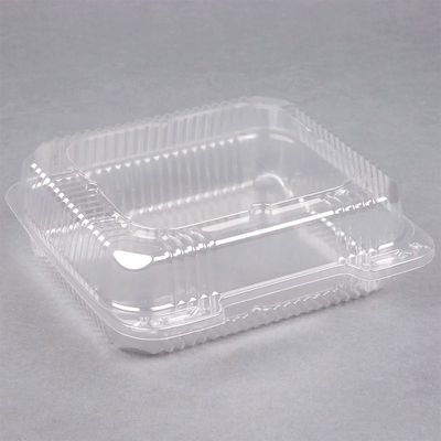 Clear Plastic Container W. Hinge 8x8x3 250/C