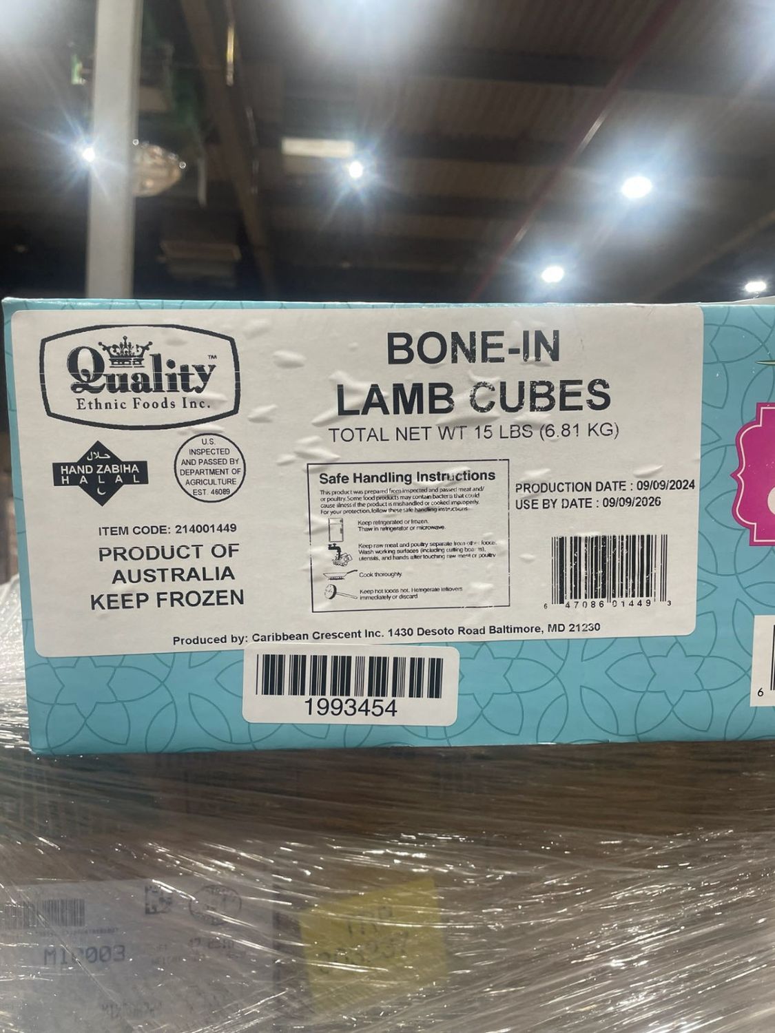 Lamb Bone in Cube Halal Thomas* Sample