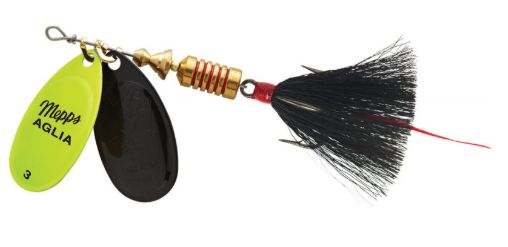 Mepps Double Blade Aglia, Color: Black-Black, Size: 3, Weight: 5/16 oz