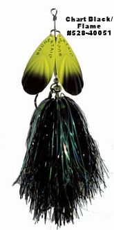 Joe Bucher Buchertail Magnum, Color: Chartreuse Black/Flame Tinsel