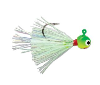 VMC Hot Skirt Glow Jig, Color: Chartreuse Lime Glow, Size: 1/4oz