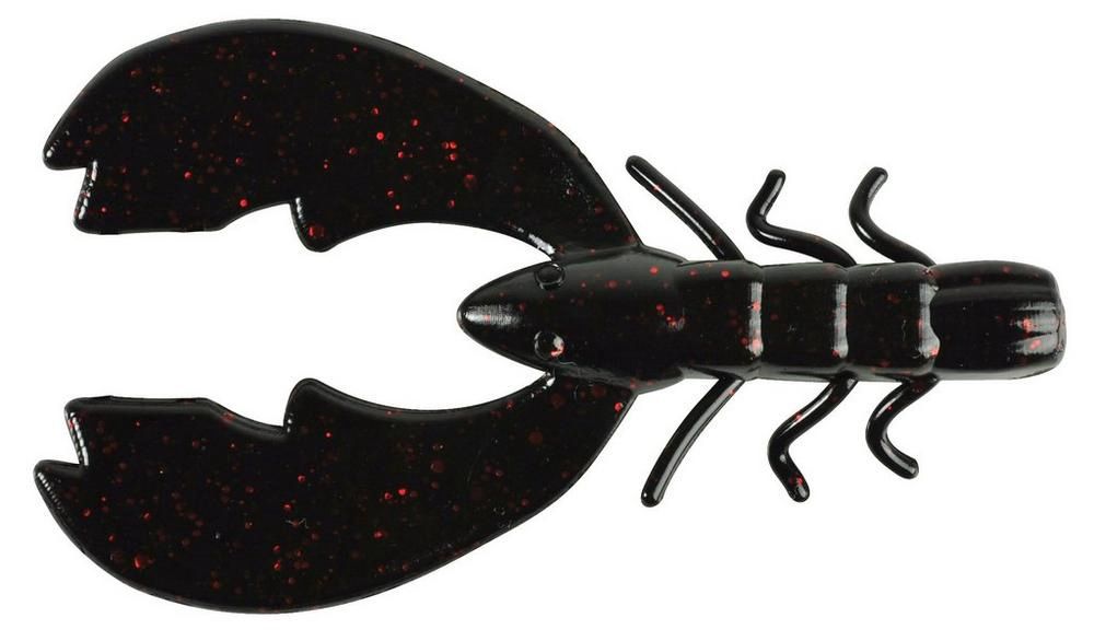 Powerbait Chigger Craw 4", Color: Black Red Fleck, Size: 4"