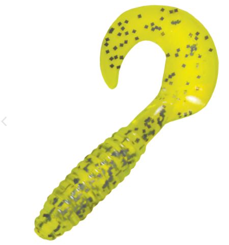 Kalin - Lunker Grub 5", Color: Chartreuse Salt Pepper, Size: 5"