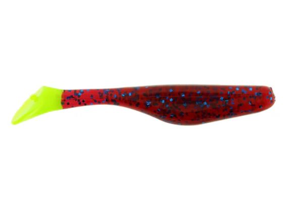 Walleye Assassin - Turbo Shad, Color: Pumpkin Seed Chart Tail, Size: 4"