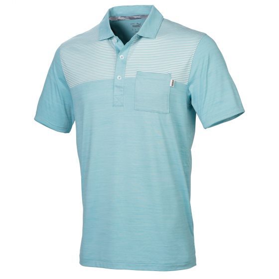 Puma Mens Cloudspun Pocket Polo, Color: Blue Heather, Size: XL