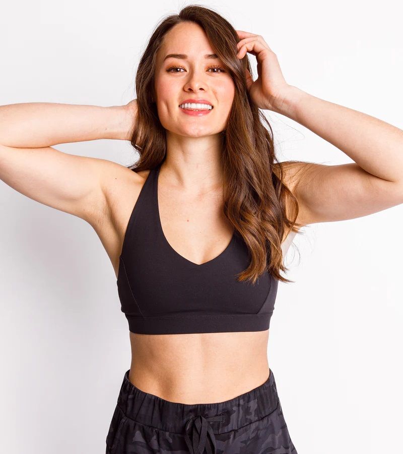 Calliope - T-Back Sports Bra, Color: Black, Size: Large