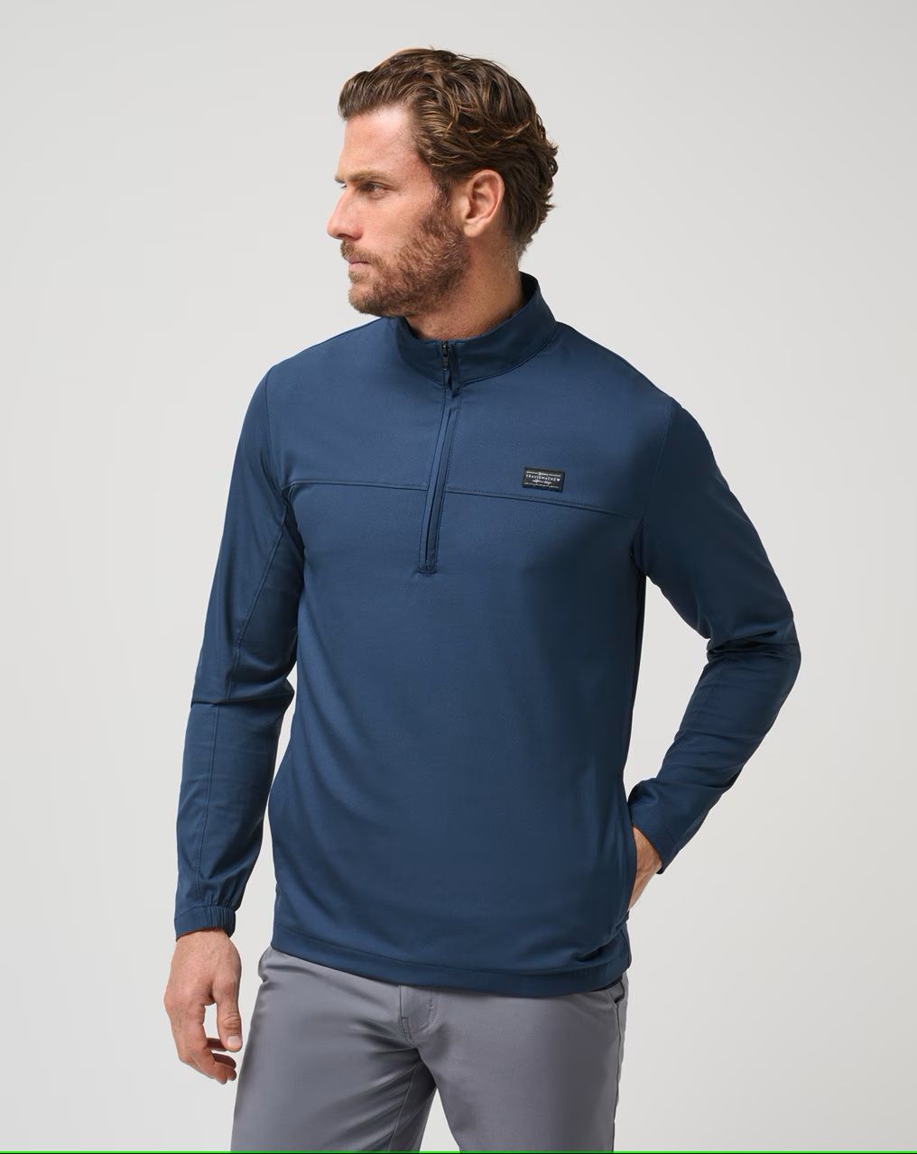 Travis Mathew - Wanderlust 1/4 Zip, Color: Mood Indigo, Size: Large