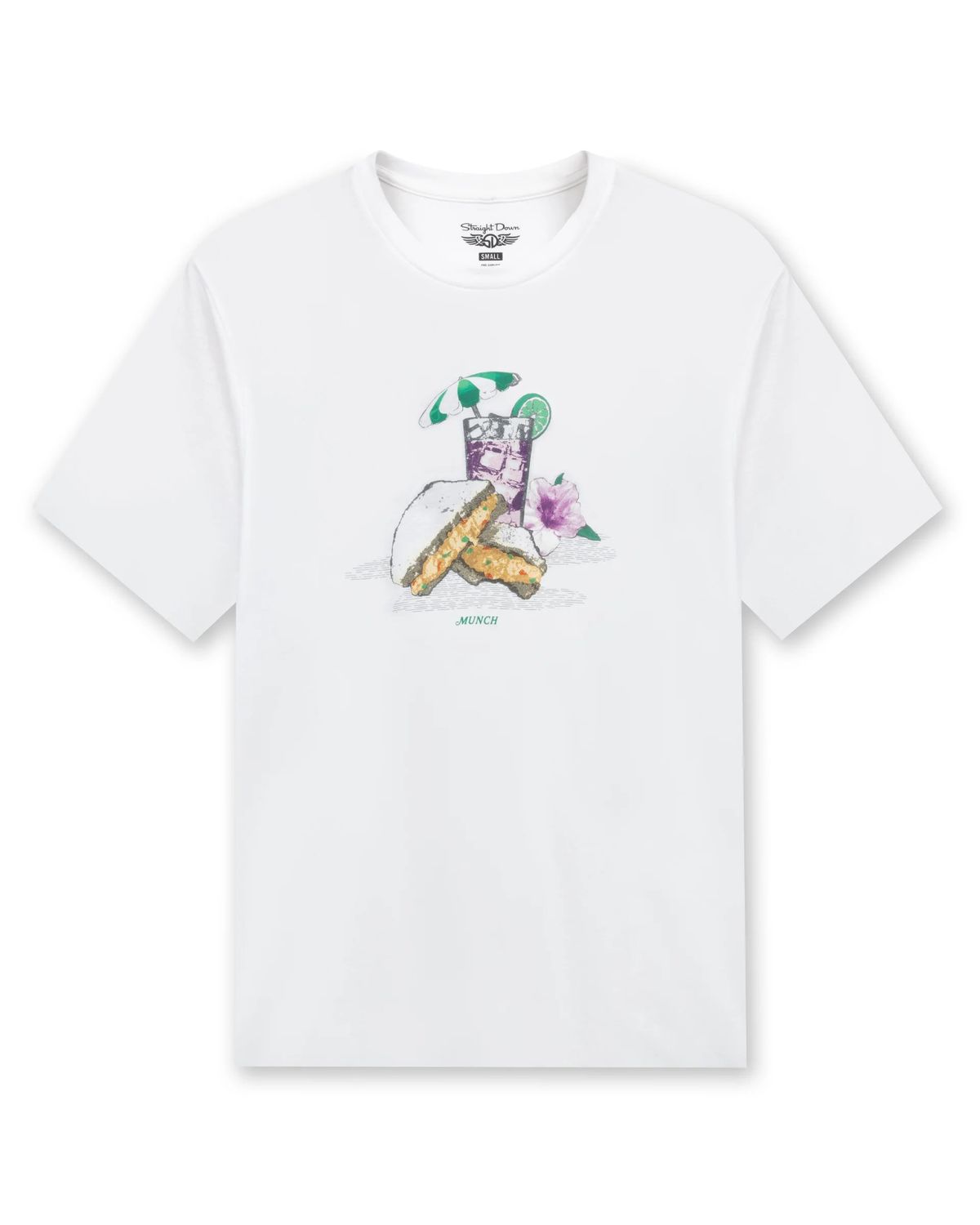 Straight Down - Munch Tee Shirt, Color: White, Size: Large