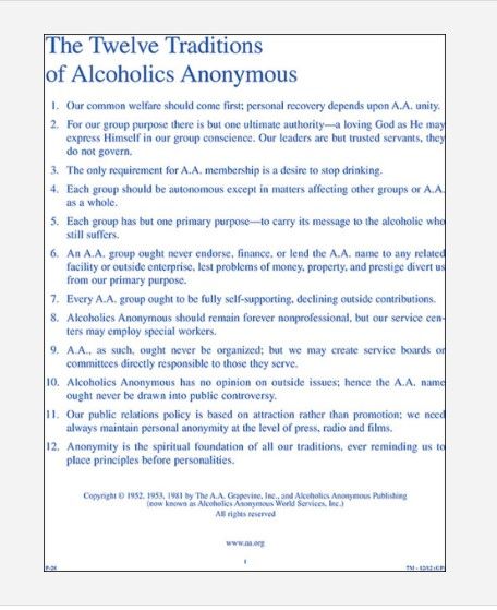 The 12 Traditions Flyer