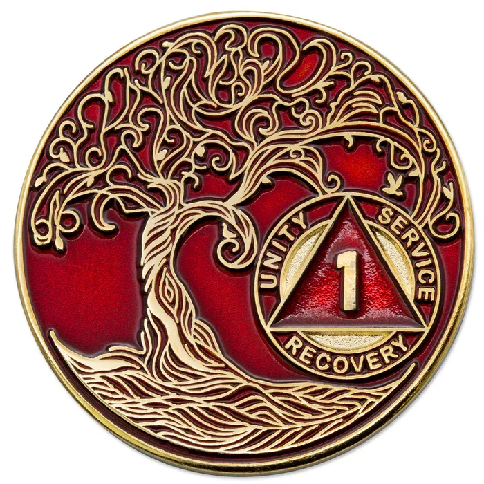 Twisted Tree Medallion, Red - 1-5 Years Twisted Tree Medallion, Red - 1-5 Years