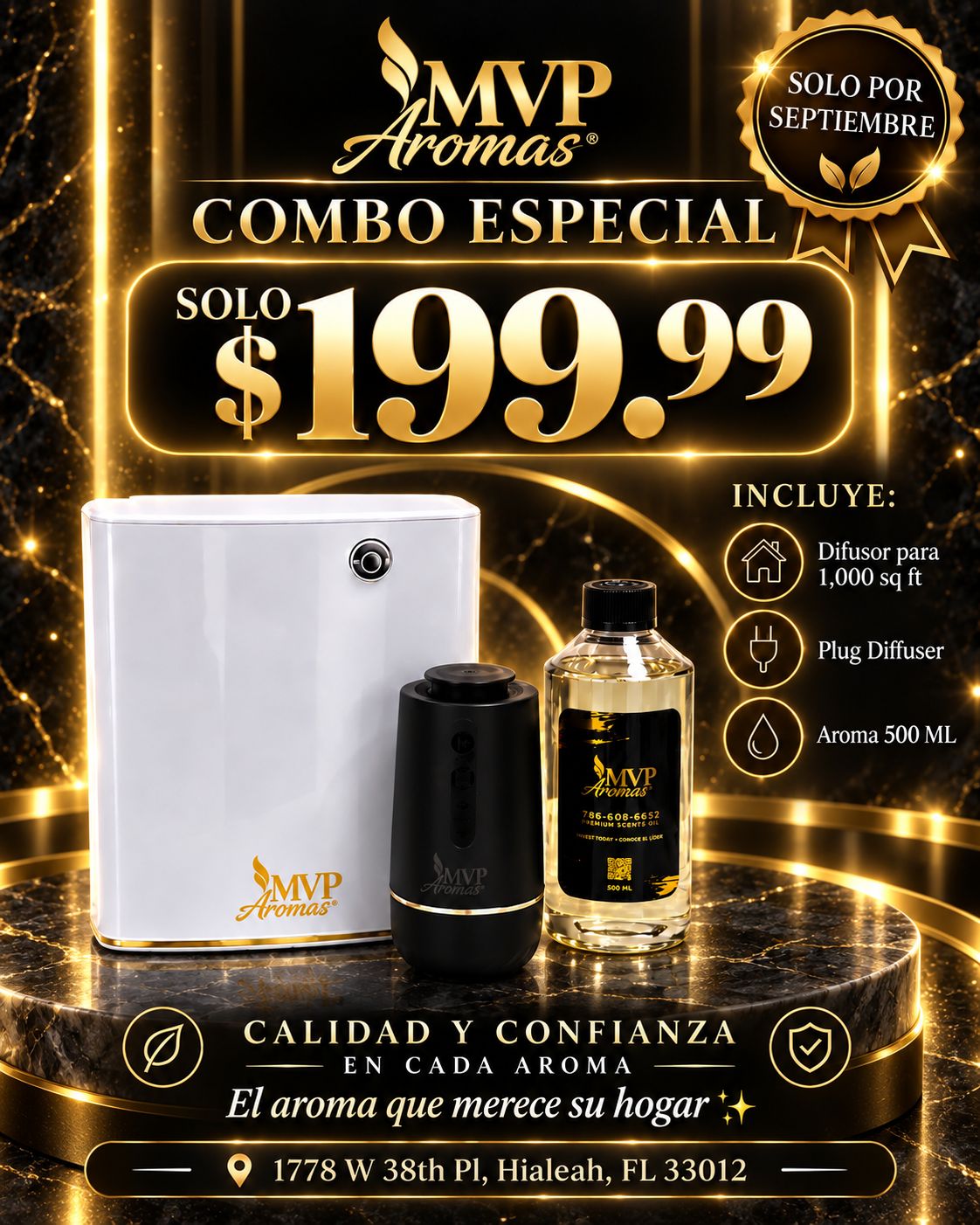Kit Diffuser + Car Diffuser + Scent (500ml)