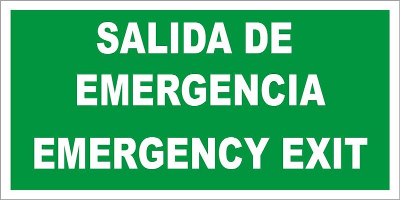 Señalización personalizada en fotoluminiscente de 30x15cm, con cinta doble faz, en poliestireno