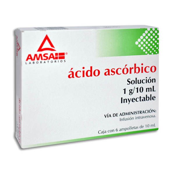 Acido Ascorbico 6amp 1g/10ml Solucion Inyectable