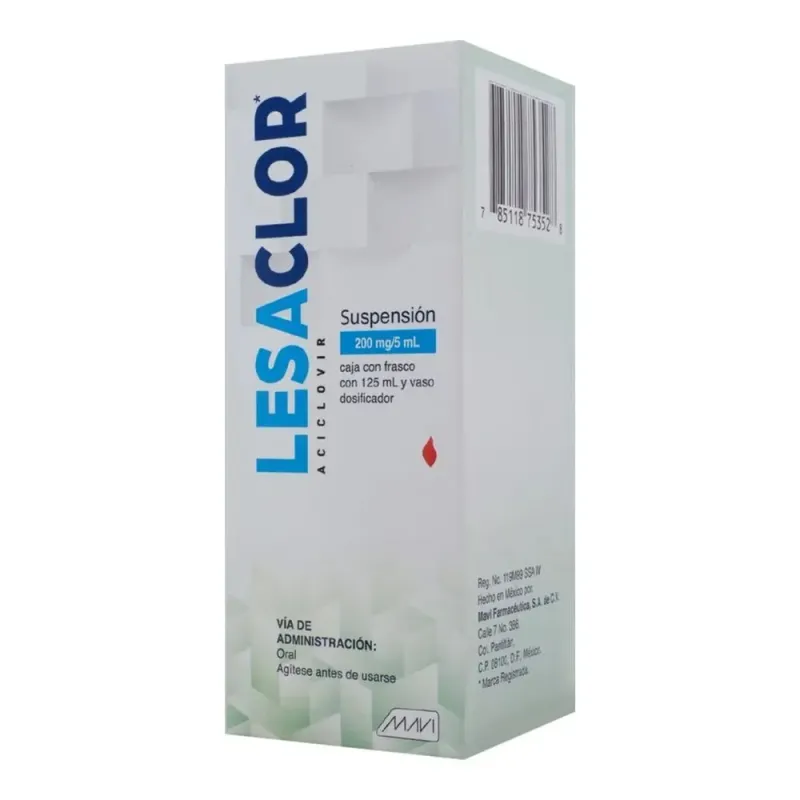 LESACLOR (Aciclovir) 200mg/5ml Suspensión 125ml