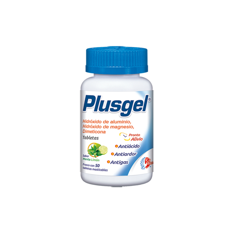 Plusgel (H.Aluminio/H.Magnesio/Dimeticona) 200/200/20mg 50tabs Masticables