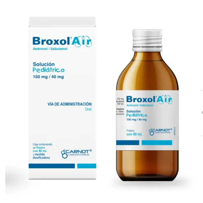 Broxol Air Pediatrico (Ambroxol/Salbutamol) 150mg-40mg/100ml Frasco 60ml