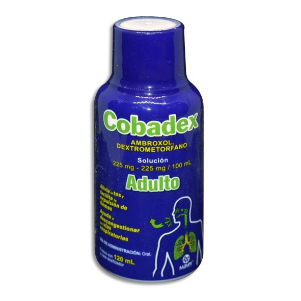 Cobadex Adulto (Ambroxol/Dextrometorfano) 225-225mg/100ml Solucion 120ml