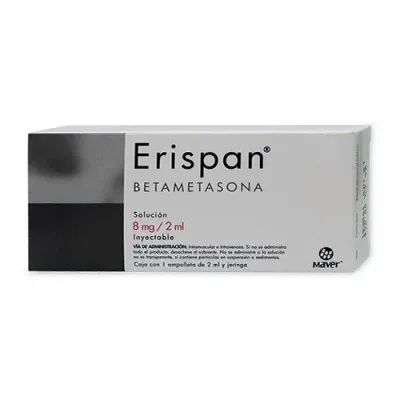 Erispan (Betametasona) 8mg/2ml Inyectable 1amp + 1jer