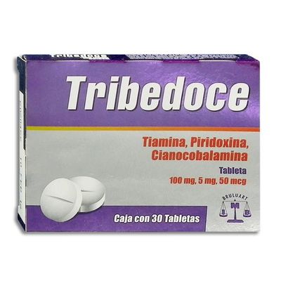 Tribedoce (Tiamina/Piridoxina/Cianocobalamina) 100mg/5mg/50mcg 30tabs