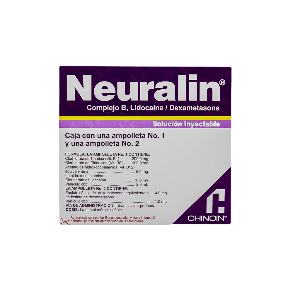 Neuralin (Complejo B/Lidocaina/Dexametasona) 1amp No.1-2ml/1amp No.2-1ml