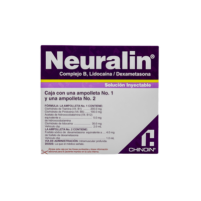 Neuralin (Complejo B/Lidocaina/Dexametasona) 1amp No.1-2ml/1amp No.2-1ml