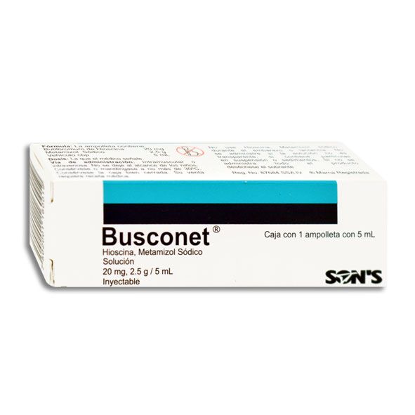 Busconet (Hioscina/Metamizol Sodico) Inyectable 1amp