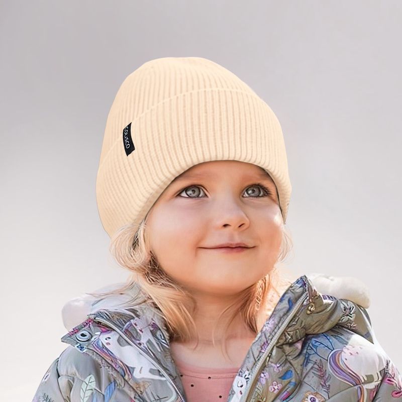 Colisco Soft Warm Cuff Beanie, Cozy Winter Knitted Beanie Hat _ Cream 10199