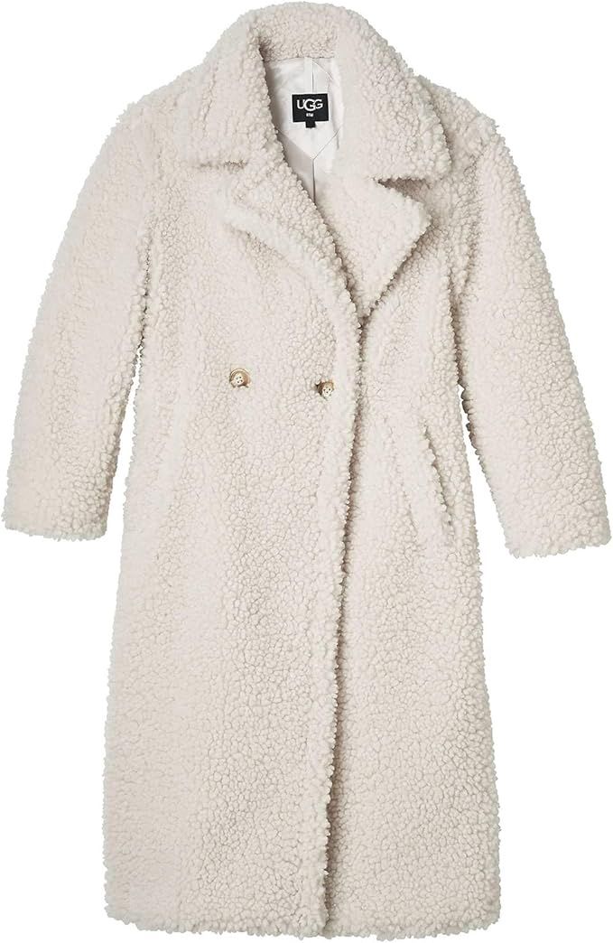 W Gertrude Long Teddy Coat_White 164450