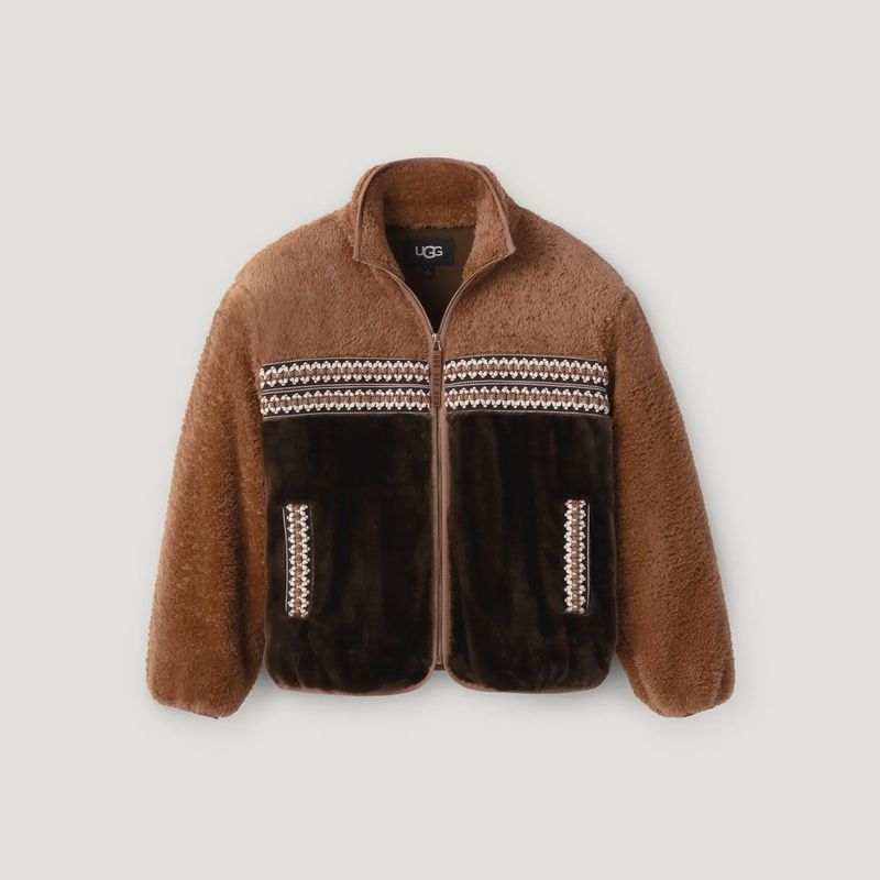 Women&#39;s Marlene Sherpa Jacket Heritage Braid Chestnut 163004