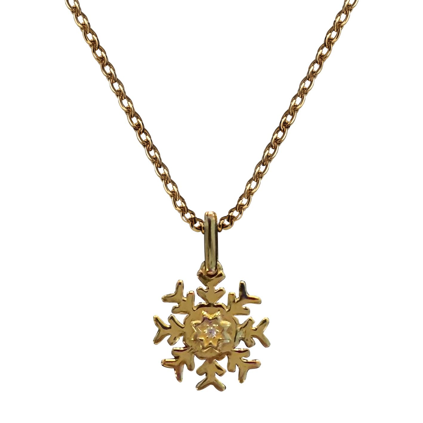 Colisco Snowflake Necklace, 18k Gold Plated Necklace for Women